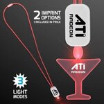 Buy Neon Lanyard with Acrylic Martini Pendant - Red