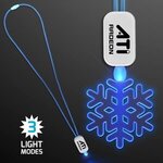 Neon Lanyard with Acrylic SnowFlake Pendant - Blue -  