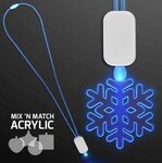 Neon Lanyard with Acrylic SnowFlake Pendant - Blue -  