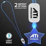 Neon Lanyard with Acrylic Star Pendant - Blue -  