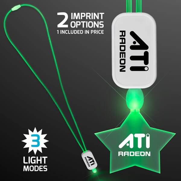 Main Product Image for Neon Lanyard with Acrylic Star Pendant - Green
