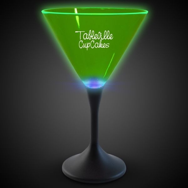 Main Product Image for 7 oz Neon LED Martini Glasses - Green