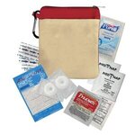 New Recovery Kit Canvas Zipper Tote Kit - Tan With Red Accent