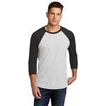 Next Level Unisex Tri-Blend 3/4-Sleeve Raglan Tee. - Vtg Black/ Hthr White