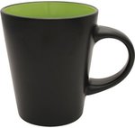 Noir Collection Ceramic Mug - Black-lime Green