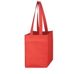 Non-Woven 4 Bottle Wine Tote Bag - Red