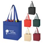 Buy Custom Printed Non-Woven 6 Bottle Wine Tote Bag