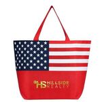 Non-Woven American Flag Tote Bag - Metallic imprint -  