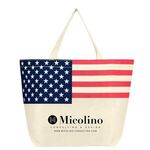 Non-Woven American Flag Tote Bag - Natural