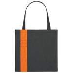 Non-Woven Colony Tote Bag - Black with Orange