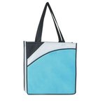 Non-Woven Conference Tote Bag - Light Blue    With Black