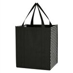 Non-Woven Curved Diamond Tote Bag - Black