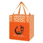Non-Woven Geometric Shopping Tote Bag - Orange