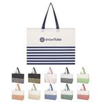 Non-Woven Horizontal Stripe Tote Bag -  