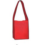 Non-Woven Messenger Tote Bag With Hook And Loop Closure - Red