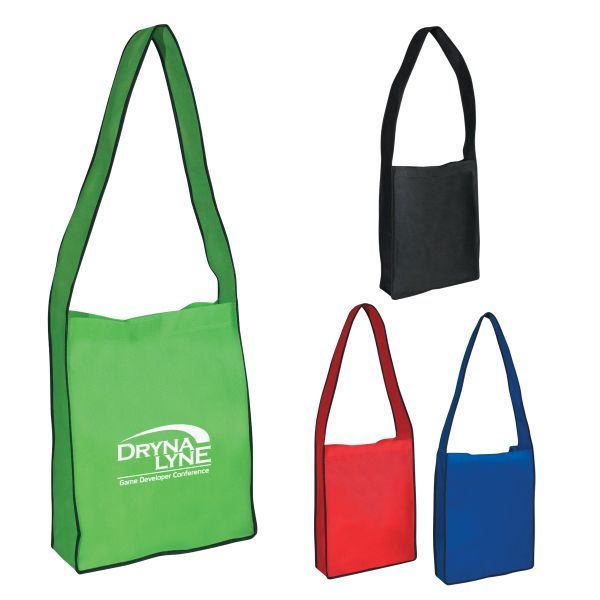 Main Product Image for Imprinted Non-Woven Messenger Tote Bag With Hook And Loop Closur