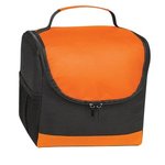 Non-Woven Thrifty Lunch Kooler Bag - Black with Orange