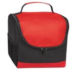 Non-Woven Thrifty Lunch Kooler Bag - Black with Red