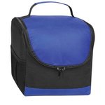 Non-Woven Thrifty Lunch Kooler Bag - Black With Royal