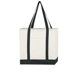 Non-Woven Tote Bag with Trim Colors - White with Black