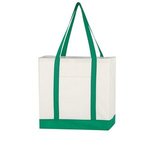 Non-Woven Tote Bag with Trim Colors - White With Kelly Green