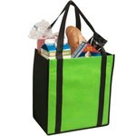 Non-woven two-tone grocery tote - Lime