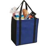 Non-woven two-tone grocery tote - Royal Blue