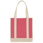 Non-Woven Two-Tone Shopper Tote Bag - Poppy w/ Ivory Trim