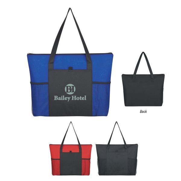 Main Product Image for Imprinted Non-Woven Voyager Zippered Tote Bag