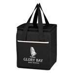 Non-Woven Wave Design Kooler Lunch Bag - Black