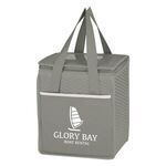 Non-Woven Wave Design Kooler Lunch Bag - Gray