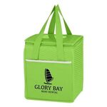 Non-Woven Wave Design Kooler Lunch Bag - Lime