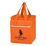 Non-Woven Wave Design Kooler Lunch Bag - Orange