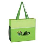 Non-Woven Wave Design Tote Bag - Lime