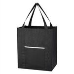 Non-Woven Wave Shopper Tote Bag - Black