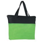 Non-Woven Zippered Tote Bag - Lime