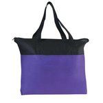 Non-Woven Zippered Tote Bag - Purple