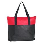 Non-Woven Zippered Tote Bag - Red/ Black