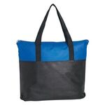 Non-Woven Zippered Tote Bag - Royal Blue/ Black