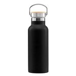 Oahu - 17 oz. Double-Wall Stainless Canteen Bottle - Laser - Black