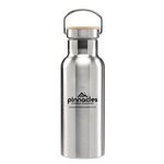 Oahu 17oz. Double Wall Stainless Canteen Bottle - Silkscreen - Silver