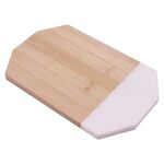 Octagonal Marble & Bamboo Cutting Board - White Marble