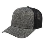 One Size Stretch-Fit Mesh Back Cap - Heather Charcoal-black