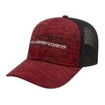 One Size Stretch-Fit Mesh Back Cap - Heather Red-black