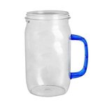 Open Mason Jar with handle - Blue