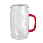 Open Mason Jar with handle - Red