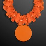 Orange Lei Necklace with Orange Medallion (Non-Light Up)