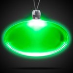 Oval Light-Up Acrylic Pendant Necklace - Green