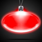 Oval Light-Up Acrylic Pendant Necklace - Red