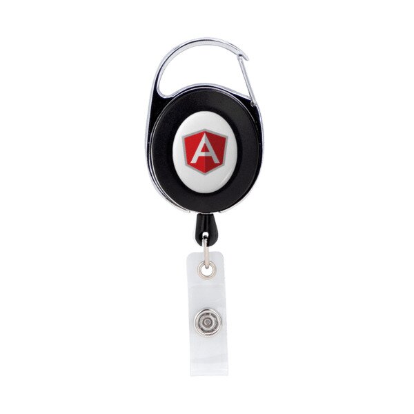Main Product Image for Oval Metal Retractable Badge Reel with Carabiner
